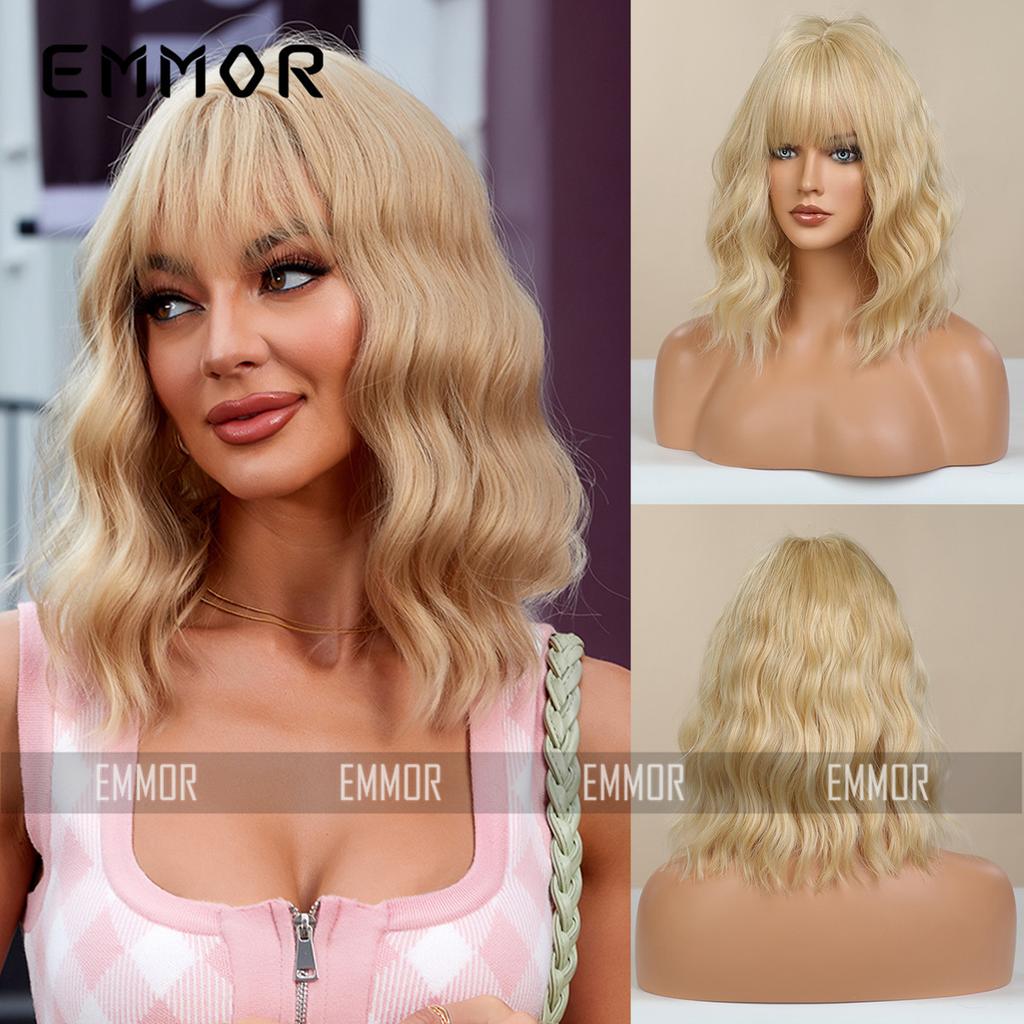 Wig Female Cute Wind Blonde Bobo Head Short Curly Hair Matte High Temperature Silk Full Head