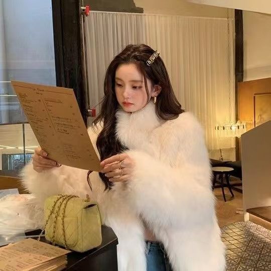 

Тоскана имитация лисьего меха светло-золотистая ветровка меховая куртка зимняя новая утолщенная женская короткая S