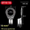 OT Series Pure Copper Crimp Lugs: Cold-Pressed Terminals, Brass Silver-Plated Bolt, Round Wiring Ears Connectors