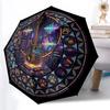 Cyber Guitar Symphony Pattern Umbrella, Portable and Foldable Design, 8 Ribs, a Casual Accessory for Halloween, Christmas, and Birthday Gifts.
