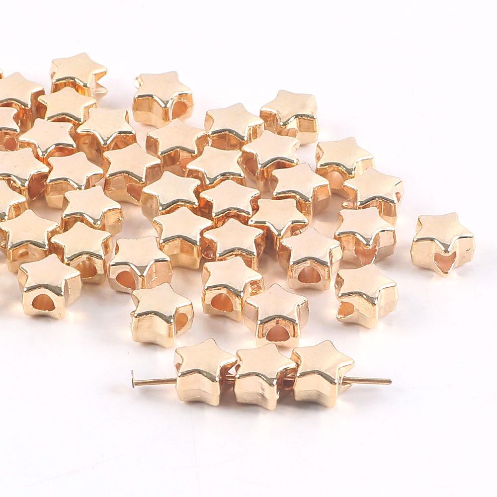 Ccb Love Star Loose Beads Beaded Straight Hole Peach Heart Five-Pointed Star Bead Spacer Pendant Diy Handmade Necklace Jewelry Accessories