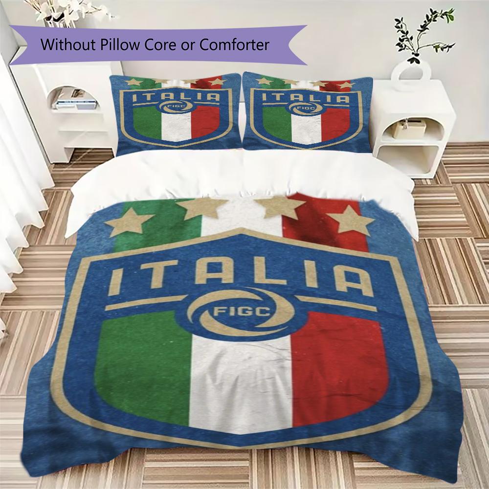 FIGC Muster Bettwäsche, Steppbett Set Bettbezug Kissenbezug Zuhause Geburtstagsgeschenk(1 Bettbezug + 2 Kissenbezüge, ohne Füllung)_lx