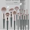 14-Piece Green Cloud Makeup Brush Set: Super Soft Brushes for Powder, Eyeshadow, and Blush