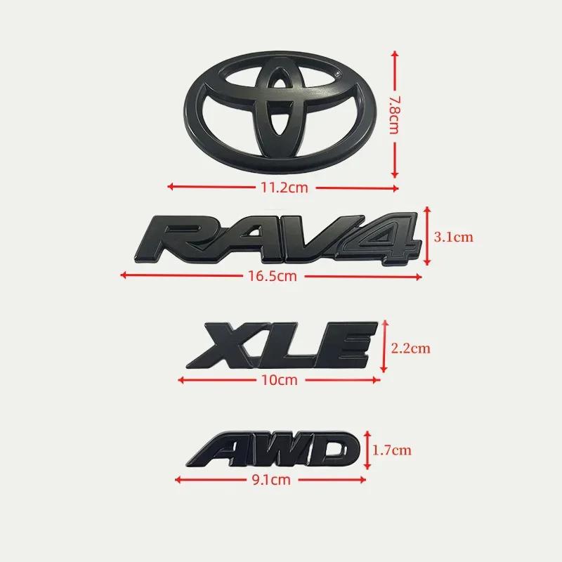 

Juego de 4 Emblemas con Logotipo en ABS Negro Mate para TOYOTA RAV4 XLE XLE LIMITED 2019-2024, Adhesivo para Maletero, Accesorio