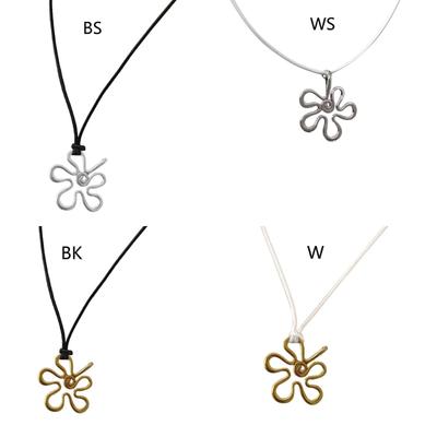 Retro Braided Wax Rope Big Flower Necklace Female Hip-hop Cold Wind Long Sweater Clavicle Chain Neck Chain Accessories