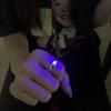Punk Style Glow In Dark Ring Blue Pink Color Adjustable Ring New Luminous Ring  for Jewelry Gifts