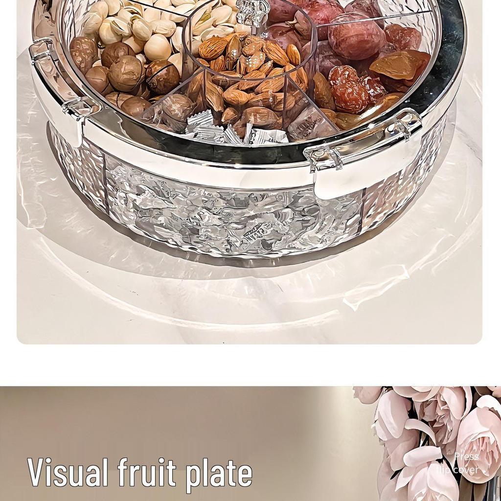 Elegant Sealed Nut and Dried Fruit Snack Tray for Coffee Tables