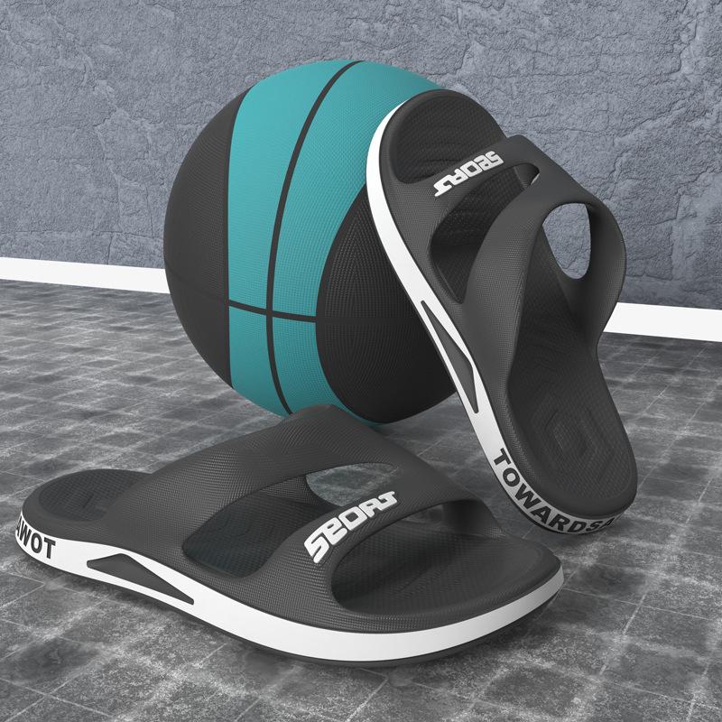 Slippers men's summer wear fashion casual sandals soft-soled outdoor beach shoes one-word slippers household