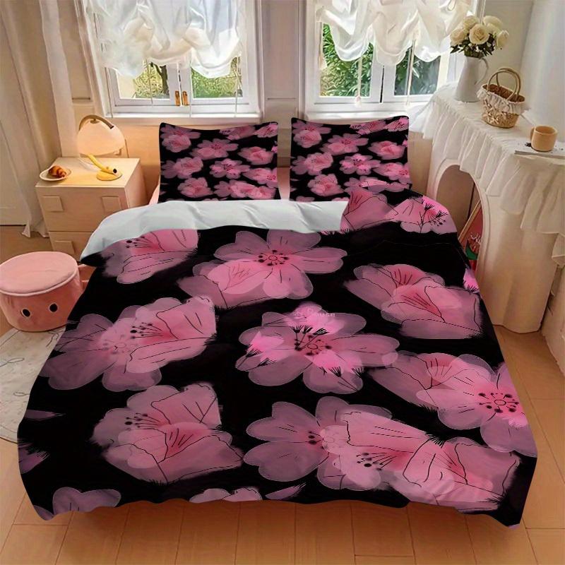3pcs Cherry Blossom Pattern Bedding Set, Breathable And Soft, Suitable for All Seasons Machine Washable, Suitable for Bedroom Decoration,yy250822152