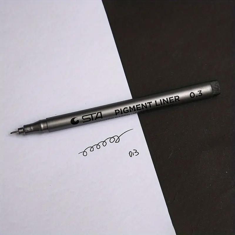 1pc Pigment Liner Pigma Micron Ink Marker Pen 0.05 0.1 0.2 0.3 0.4 0.5 0.6 Different Tip Black Fineliner Sketching Pens