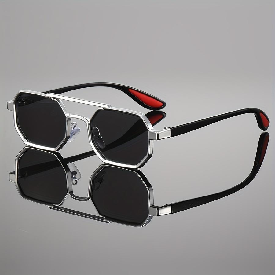 Vintage Punk Style Square Sunglasses for Men Steampunk Metal Frame Cool Decoration Hinge Glasses
