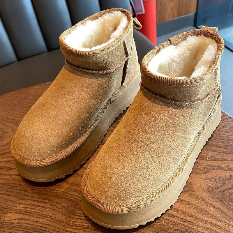Clearance special leather thick-soled snow boots for women, winter new velvet warm snow boots for women