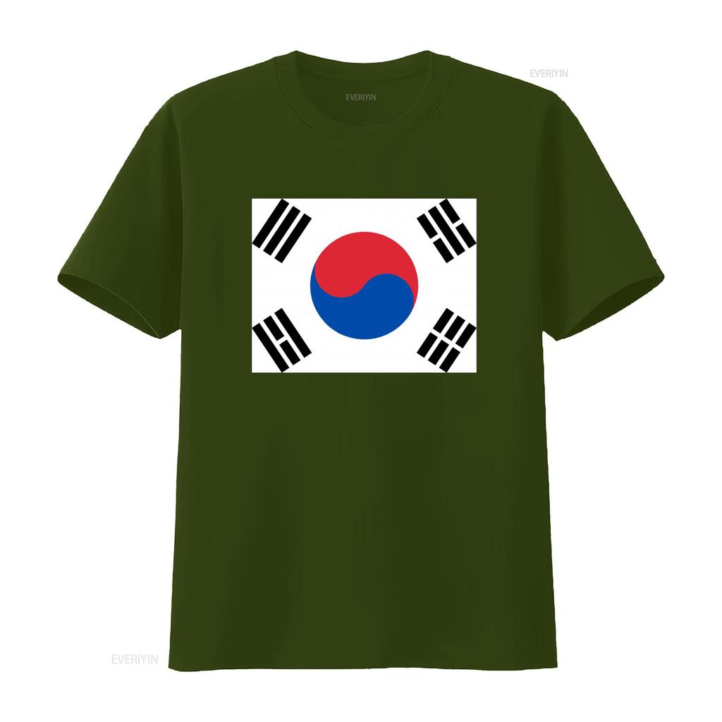 Vintage South Korea Flag Design T Shirt for Patriotic Fashion Enthusiasts vintage Washed Top For Everyday Wear Unisex