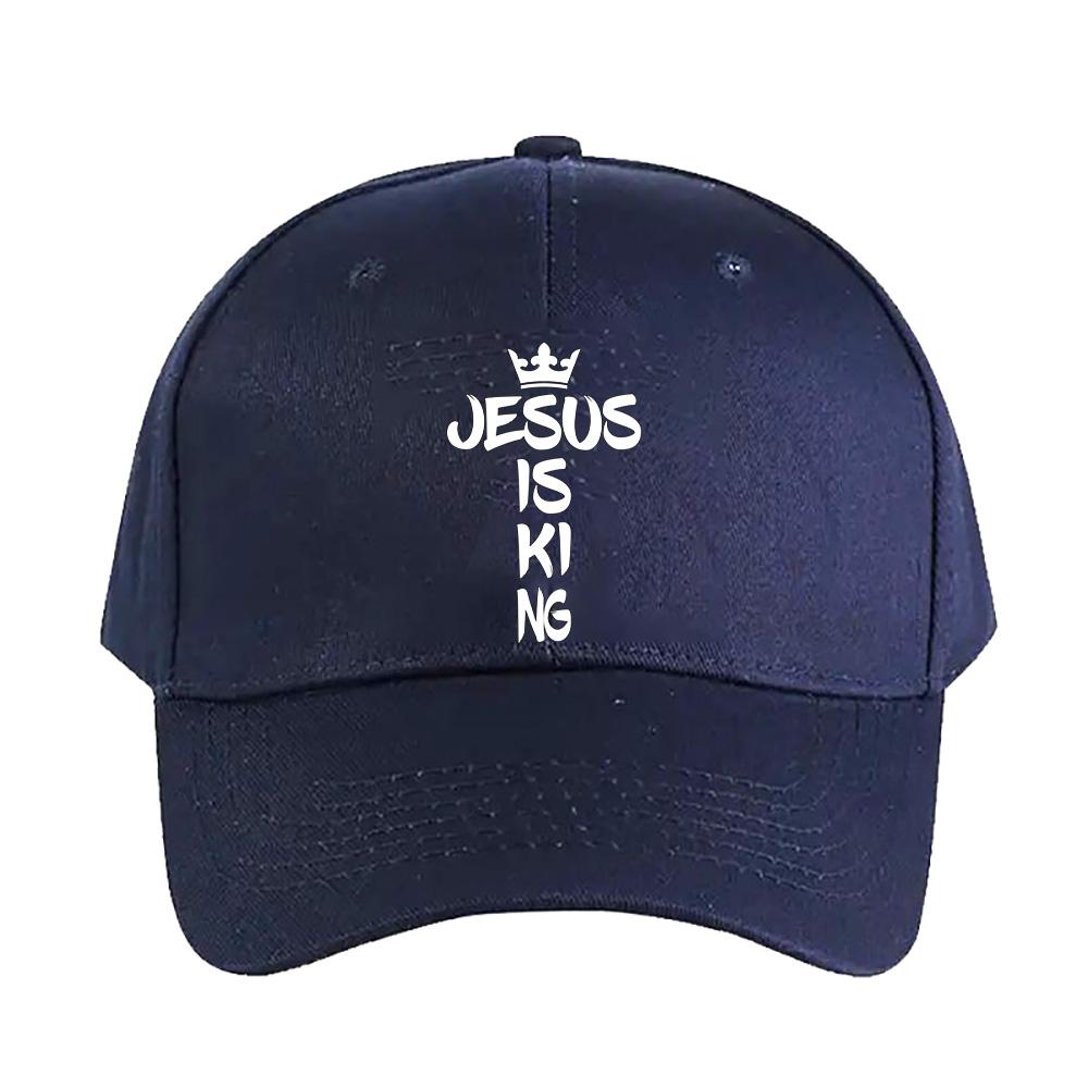 Vintage Jesus Is King Woman Man Baseball Cap Adult Adjustable with Curved Brim Hiking Fishing Hat Sun Protection Sun Ha