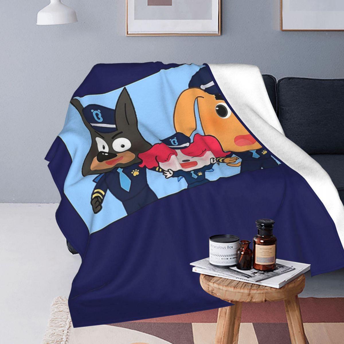 Helenal Unisex Sheriff Labrador Blanket Soft Warm Flannel Throw Blanket Plush For Bed Living Room Picnic Travel Home Sofa