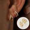 2 Paires Boucles d'Oreilles Créoles Petites Câlins en Acier Inoxydable Pour Femmes Petit Pendentif Cristal Zirconium Boucles d'Oreilles Cartilage Bijoux Piercing