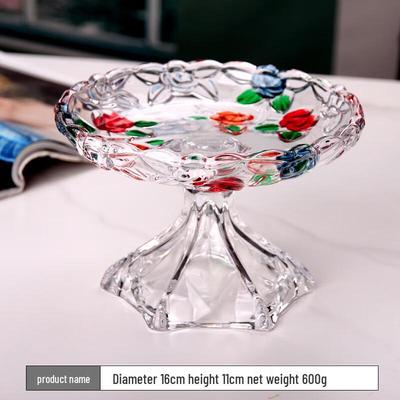 Flavinmci European Style Rose Crystal Fruit Bowl