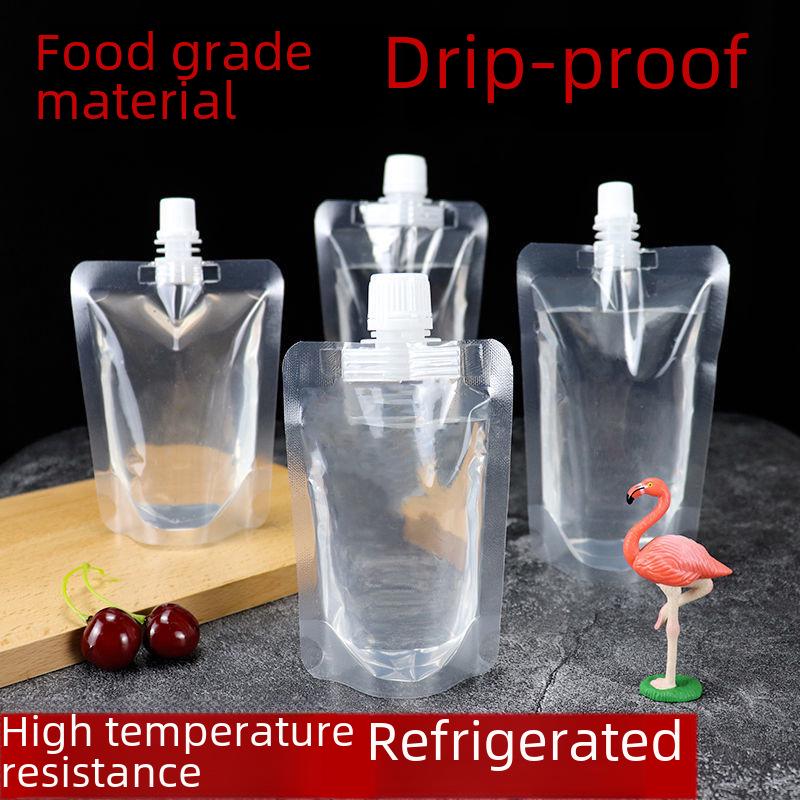 Disposable Transparent Spout Bag for Soy Milk, Chinese Medicine, Soup, or Beverages - Self-Standing and Convenient for Takeaway