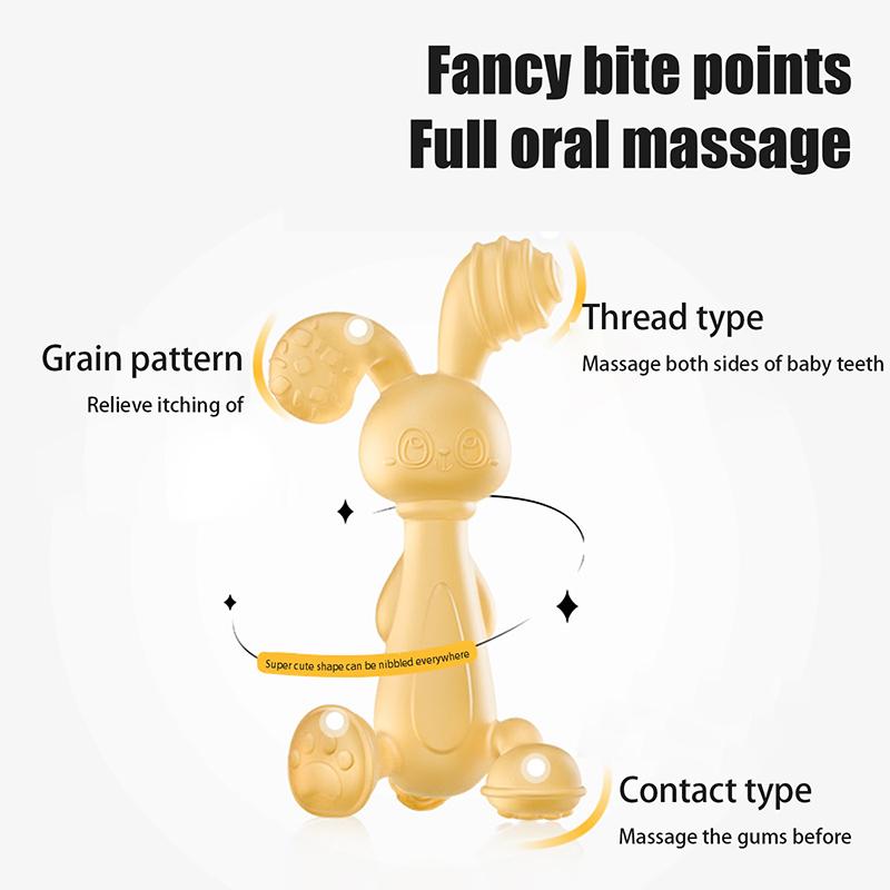 Silicone Baby Teether Silicone Baby Chewing Toys Cartoon Cute Little Rabbit Shape Newborn Handhold Molar Teether Baby Products