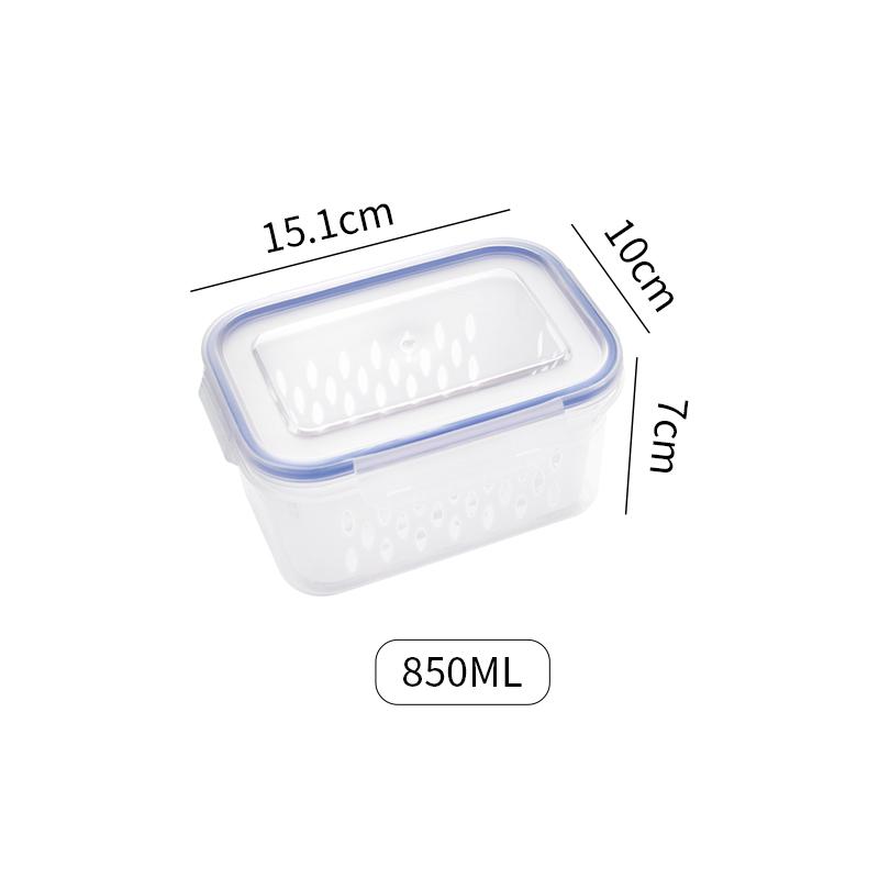 

Контейнер для хранения в холодильнике Прозрачный двухслойный контейнер большой вместимости Герметичный контейнер Контейнер для слива пищевых продуктов для овощей и фруктов