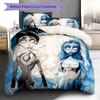 Corpse Bride Cartoon Pattern Bedding Quilt Set Quilt Cover Pillowcase Home Decoration Gift (1 * Duvet Cover + 2 * Pillowcase, Without Core)