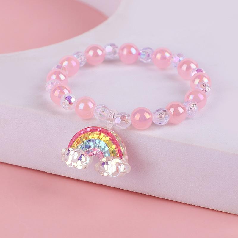 5pcs Rainbow Unicorn Colorful Beads Bracelet Kids Birthday Party Favors for Guest Goodie Bag Pinata Filler Girls Christmas Gift