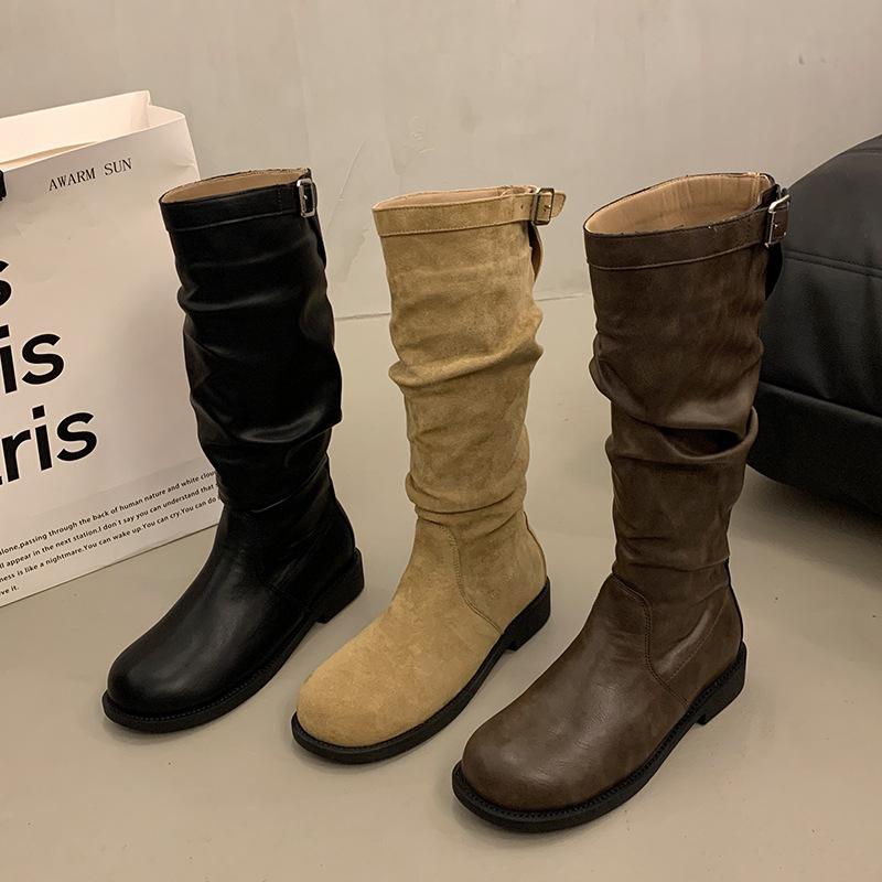 Women's British Style High Fashion Hundred Soft Elastic Comfortable Ankle Boots Shock Absorption Non-slip Casual Sports Martin Boots