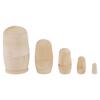 OSALADI Unpainted White Wood Matryoshka Set of Russian Traditional Craft Unfinished Nesting Wooden Dolls, 5, 110mm, Kit, Dolls, Kit, Ornament,