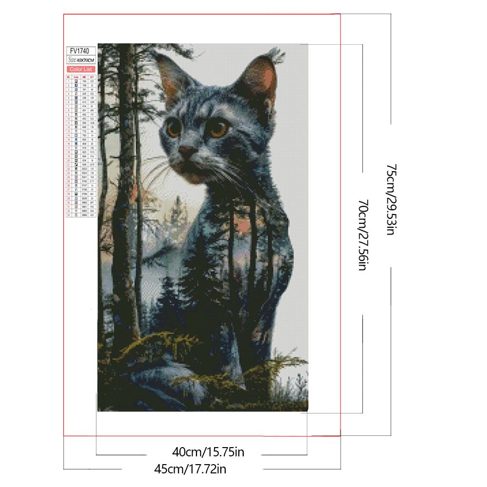 5D DIY Full Square Drill Diamond Painting Animal Kit Home Decor Art 45x75cm