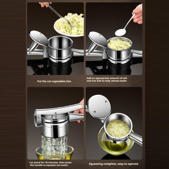 Manual Juicer Hand Press Stainless Steel Lemon Lime Orange Squeezer Versatile Kitchen Gadget for Juicing Citrus Draining Cabbage Mashing Potatoes