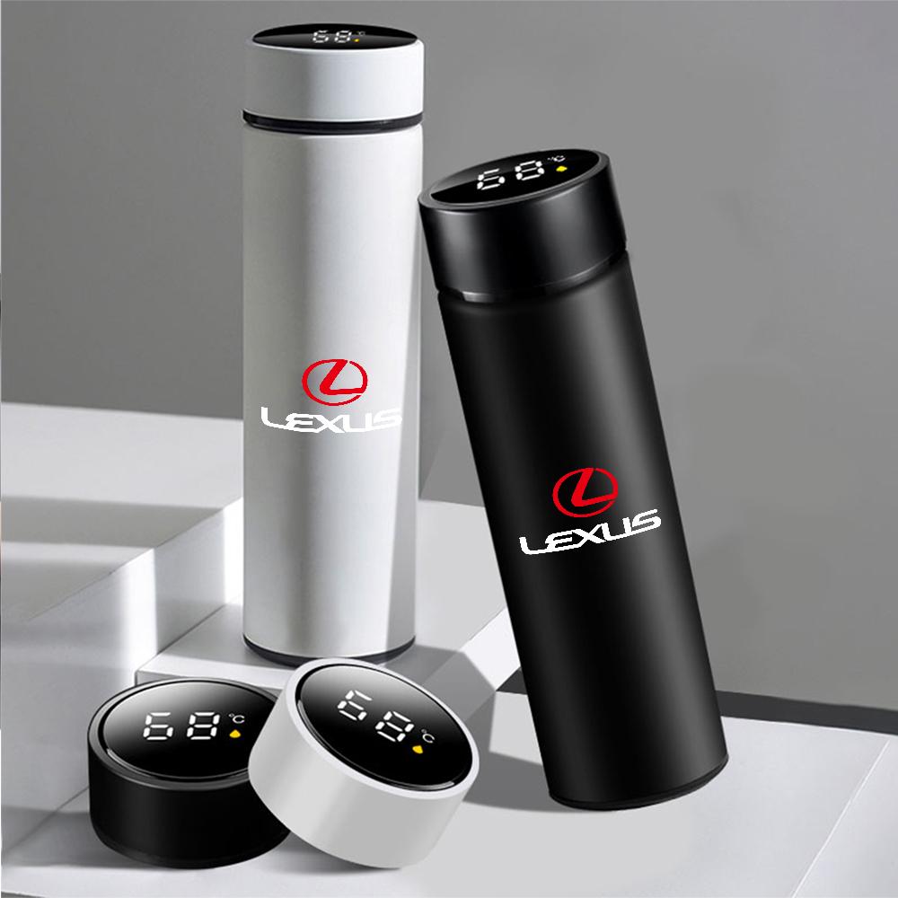 For Lexus FSPORT IS200 ES300h ct200h 500ml Stainless Steel Car Styling Thermos Mug Smart Thermal Cup Temperature Display Bottle AFG1