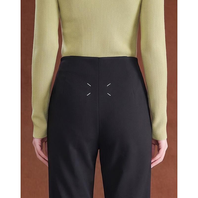 Wudao High-Waisted Embroidered Flared Cropped Trousers