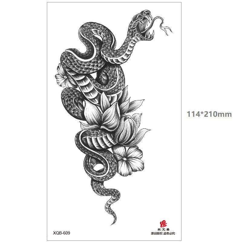 Dragon Wolf Tiger Black Water Transfer Simulation Disposable Temporary Half-Arm Animal Set Tattoo Sticker