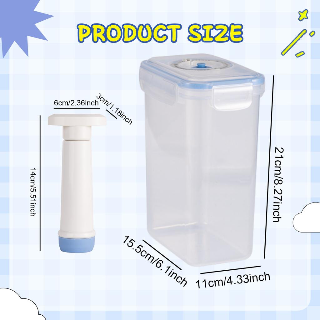 Vacuum Food Storage Box and Pump Fresh,With Date Dial Record Fridge Organizer Microwave Safe Fresh-Keeping Sealing Box