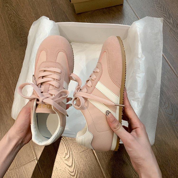 Satin-faced German Training Shoes Women's 2024 Autumn New Thin Breathable Flat-soled Soft-soled Versatile Casual Forrest Gump Shoes
