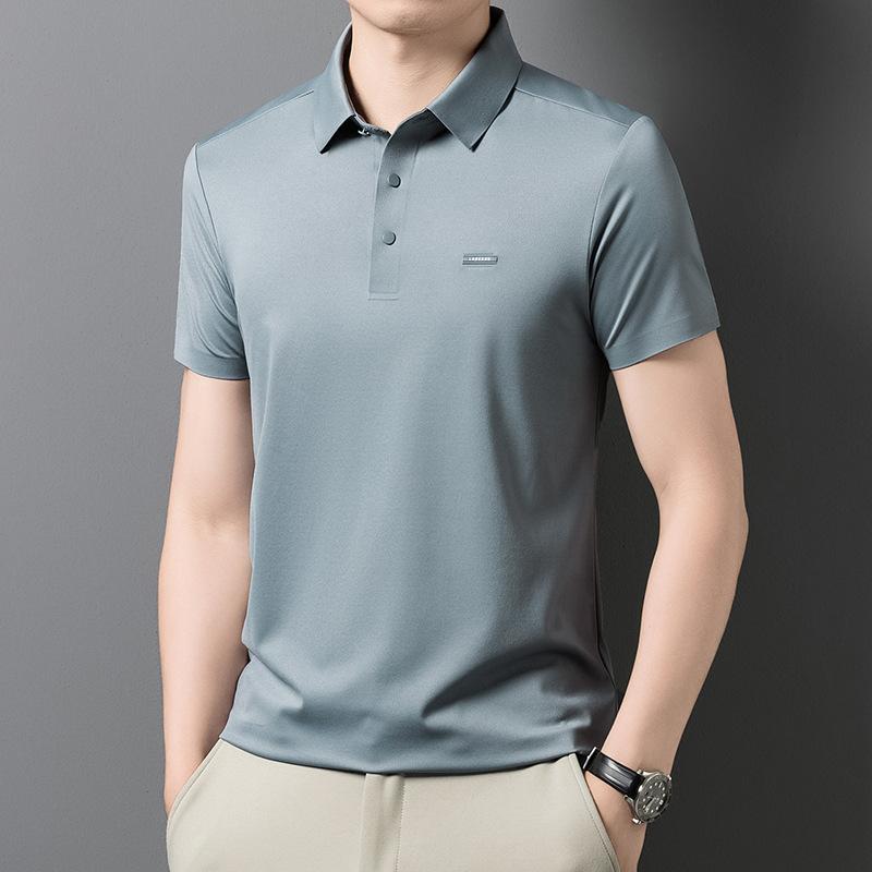 Men s Short Sleeve Polo Summer Business Casual Lapel Collar T-Shirt M