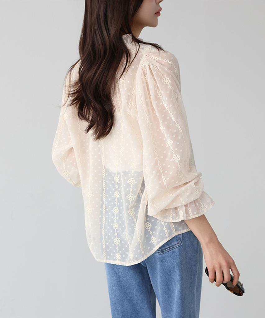 MERCI MARIE Lovely Blouse & Sleeveless Set 49882