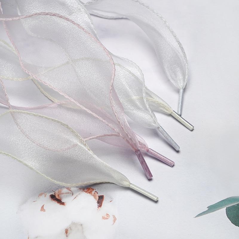 Fairy Wave Silk Chiffon Curly Shoelaces for German Trainers and Air Force One - Canvas Rope, 1 Pair