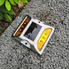 Solar Cast Aluminum Square Road Stud Light, Yellow Flashing
