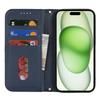 Capa com Suporte para iPhone 15 Plus/14 Plus Couro com Textura Lichia Capa de Celular Flip com Alça/Carteira
