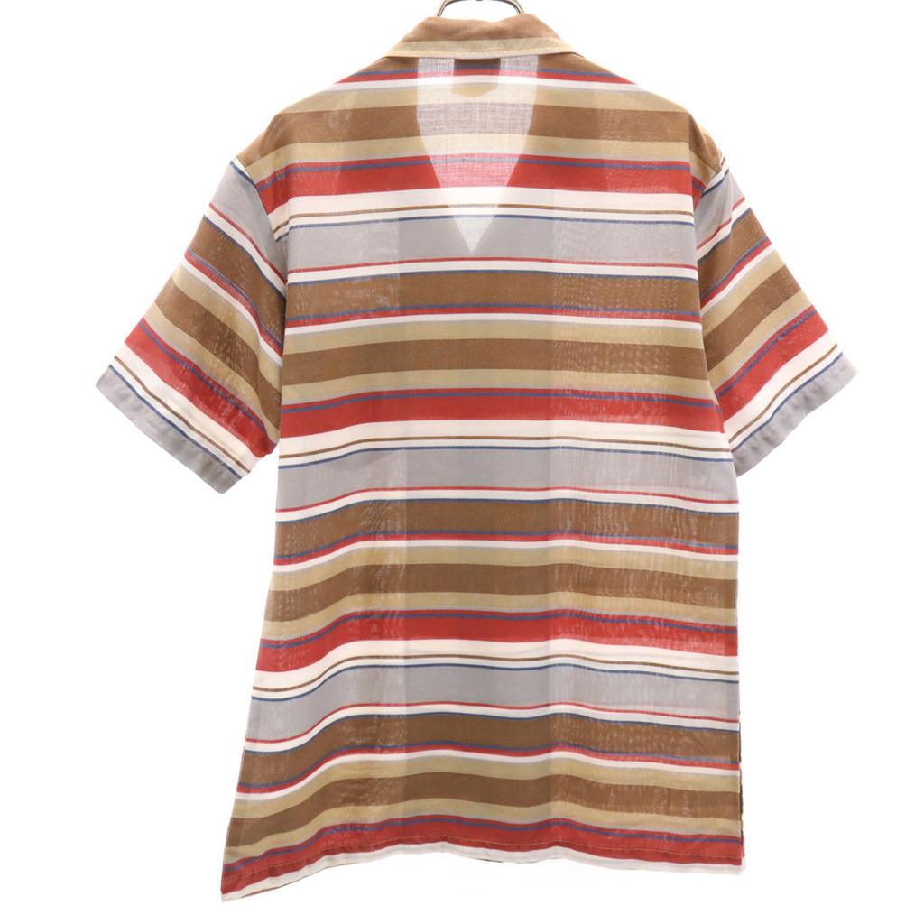 KENNINGTON 70s 80s vintage Border Pattern Short sleeve Open collar shirt Men's Used