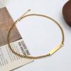 Simple And Non-Fading Collarbone Chain Female Niche Design One-Character Brand Smooth Titanium Steel Necklace Jewelry