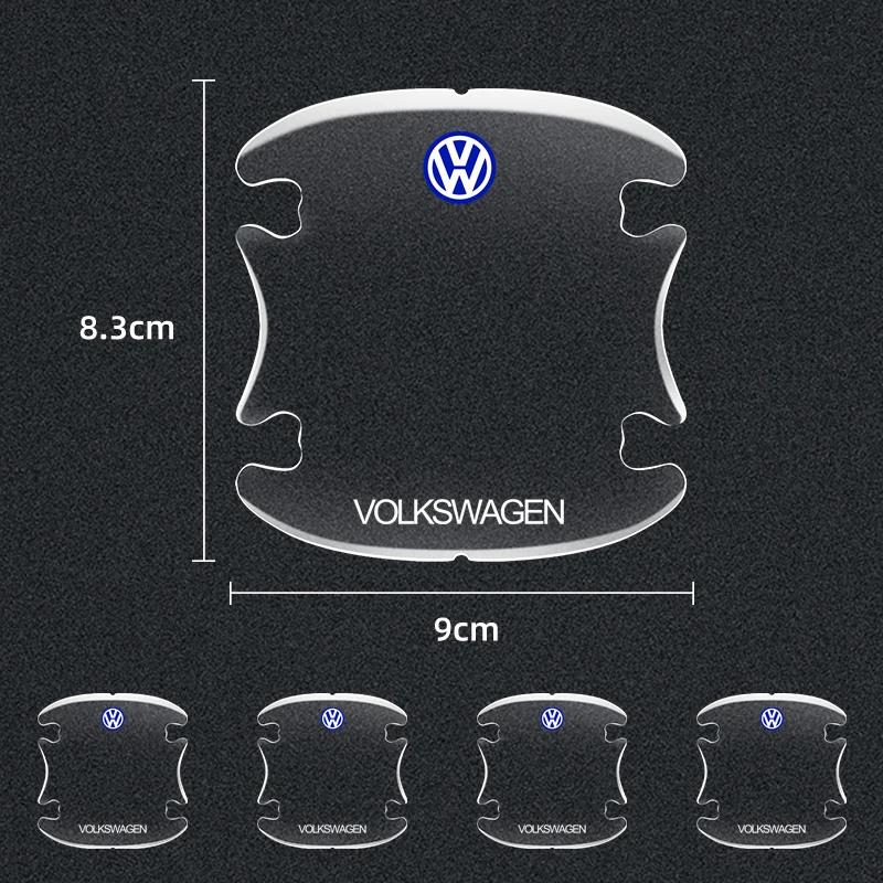 For Volkswagen 4pcs Car Transparent Door Handle Bowl Protector Film Stickers For Volkswagen GTI TOURAN MK5 MK6 MK7 Polo BORA Gol