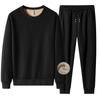 LIFESHINE Schlafanzug und Trainingsanzug Oberteil und Sweatshirt und Warmer Lässiger Hoodie für Kalte Lange Geschenk 02 Schwarzes Oberteil und Größe 2XL Herren Set, Loungewear, Hose,