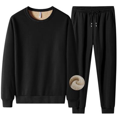 LIFESHINE Schlafanzug und Trainingsanzug Oberteil und Sweatshirt und Warmer Lässiger Hoodie für Kalte Lange Geschenk 02 Schwarzes Oberteil und Größe 2XL Herren Set, Loungewear, Hose,
