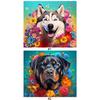 Dog 5D DIY Full Drill Round Diamond Painting Kit Home Wall Room Decor 40x35cm