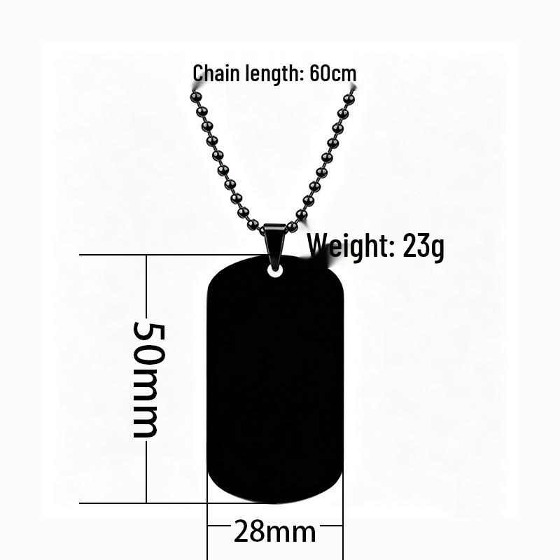Stainless Steel Rounded Corner Dog Tag Necklace with UV Laser Engraving and Color Printing