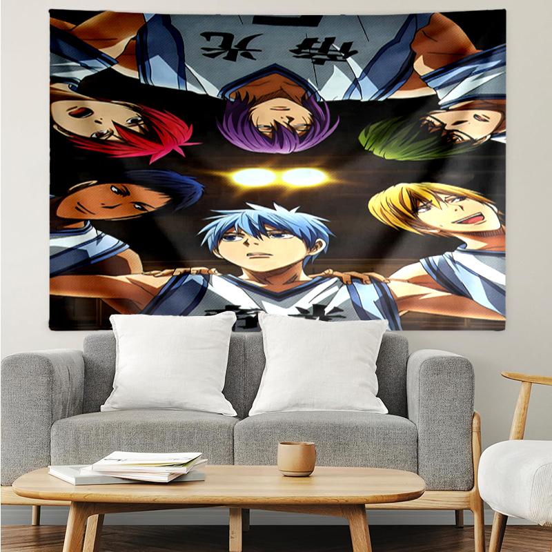 Kurokos Basketball Wandteppich für Schlafzimmer Ästhetik Klassenzimmer Wandbehänge für Wohnzimmer Studentenwohnheim Büro, Ideales Kreatives Geschenk