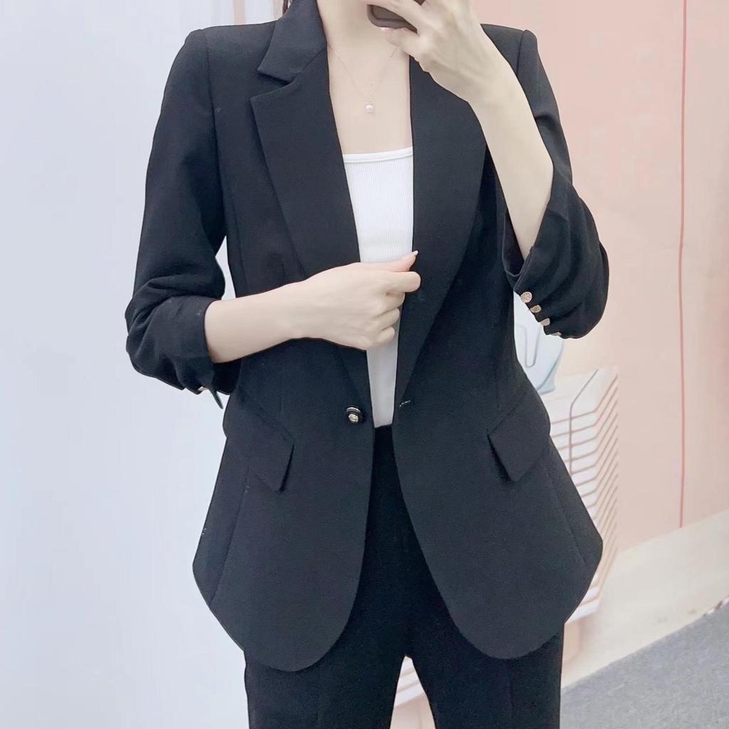 Spring 2026 Han Style Lapel Solid Color Short Suit Jacket