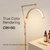 23-Inch Gold Cantilever Half-Moon Lamp, 36W, 3 Color Modes for Eyebrow, Tattoo, Manicure, U-Shaped Eyelash Extension